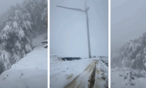 Bjeshkët e Grejkocit e Bajgora mbulohen nga bora, pamje