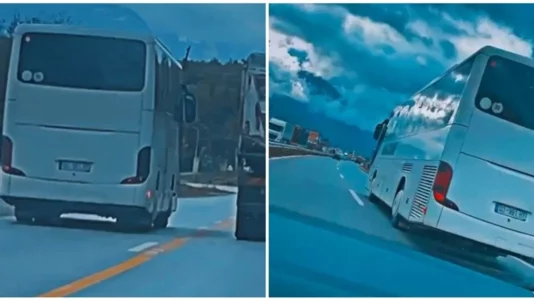 Tejkaloi në vijë të plotë, gjobitet shoferi i autobusit në Pejë