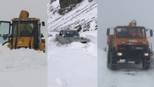 Trashësia e borës deri në 1 metër, disa të bllokuar në Bjeshkës e Javorrit në Tropojë