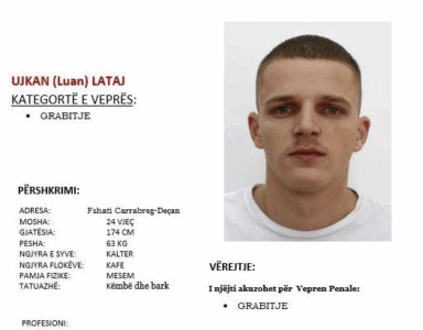 Policia kërkon ndihmën e qytetarëve për kapjen e të kërkuarit