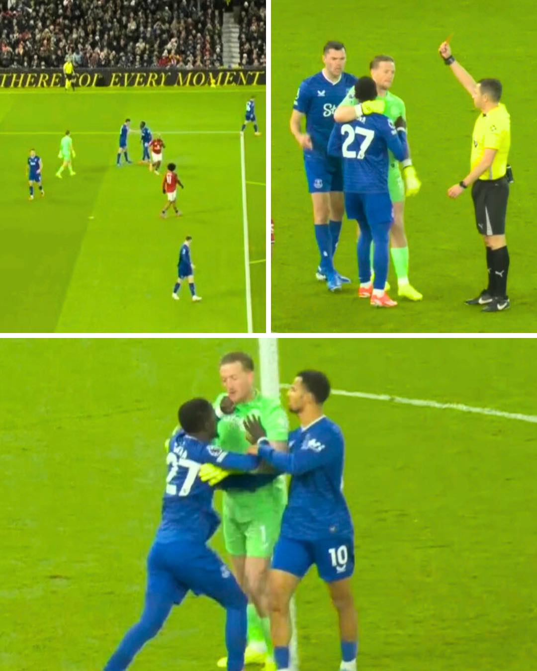 Futbollisti i Evertonit u ndëshkua me karton të kuq pasi goditi shuplakë shokun e tij të skuadrës