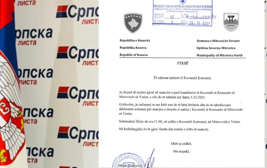 Ftesa për betim si kryetar i ri  tërhiqet Lista Serbe  Ftesa për mbledhje në Mitrovicë të Veriut tash me emrin  Republika e Kosovës 