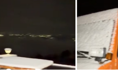 Bjeshkët e Strellcit mbulohen me borë, pamje nga bukuritë e natyrës së Deçanit