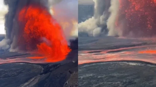 Spektakël i rrallë natyror, shpërthen vullkani në Havai