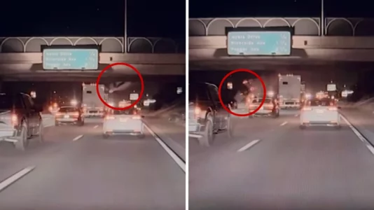 S’keni parë kështu: Shoferi humb kontrollin dhe bie nga mbikalimi në Kaliforni (VIDEO)