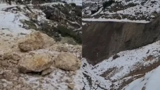 Pamje tronditëse: Momenti kur shembet mali në një fshat të Shqipërisë, disa familje bllokohen