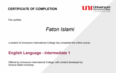 Studentët e UNI – Universum International College powered by Arizona State University, po vazhdojnë të certifikohen direkt nga Arizona State University, universiteti më i madh publik në SHBA