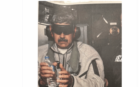 Duart e lidhura dhe sytë e mbyllur, Trump shpërndan fotografinë e parë të Maduros pas arrestimit