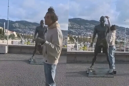 Një person i vuri flakën statujës së Cristiano Ronaldos, në vendlindjen e futbollistit