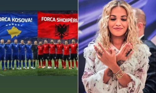 “Forca Kosova, forca Shqipëria”, Rita Ora mbështet dy ekipet kombëtare për kualifikim në Kupën e Botës