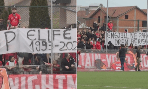 Atmosferë emocionale në stadium, “Skifterat” me super koreografi