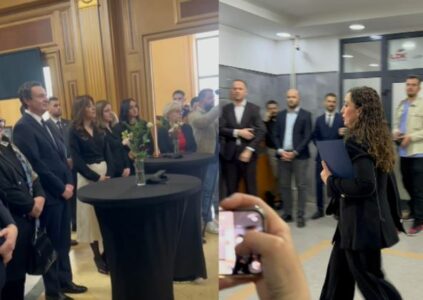 Osmani me liderët e partive para takimit, Kurti në holl të Kuvendit te ekspozita